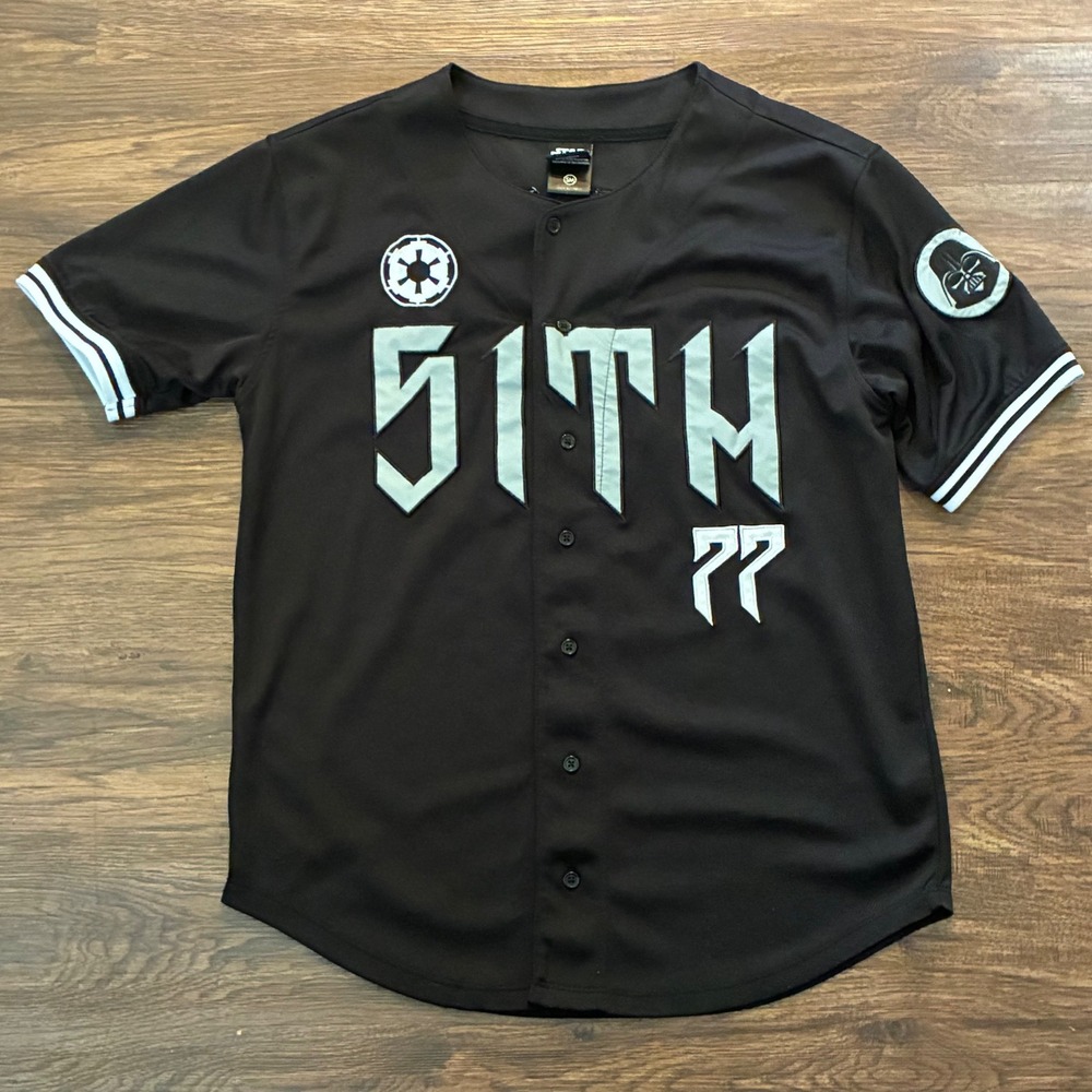 Star Wars Darth Vader Sith Baseball Jersey #77 Logo Black Size Small BoxLunch
